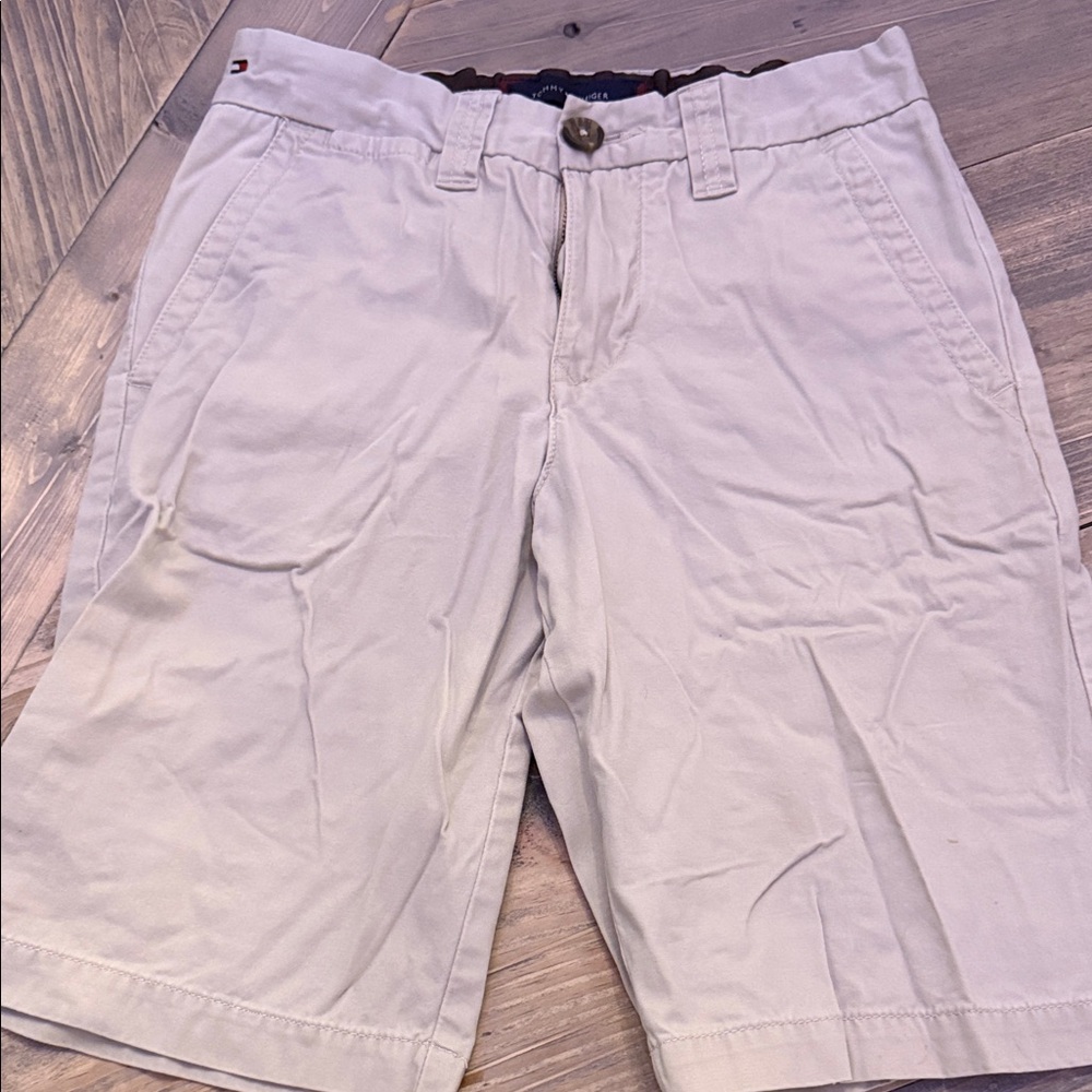 Tommy Hilfiger Beige Flat Front Men's Shorts
